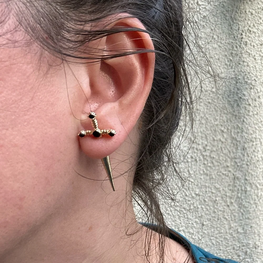 Gold Cross Stud Earrings